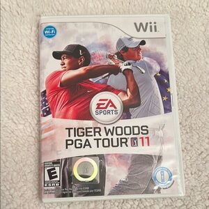 Nintendo Wii Game Tiger Woods PGA Tour 11 Red and White